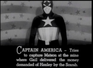 Recap from the beginning of the 1944 serial Captain America, part 7. Image via YouTube